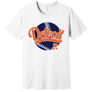 Love Detroit Baseball Premium T-Shirt