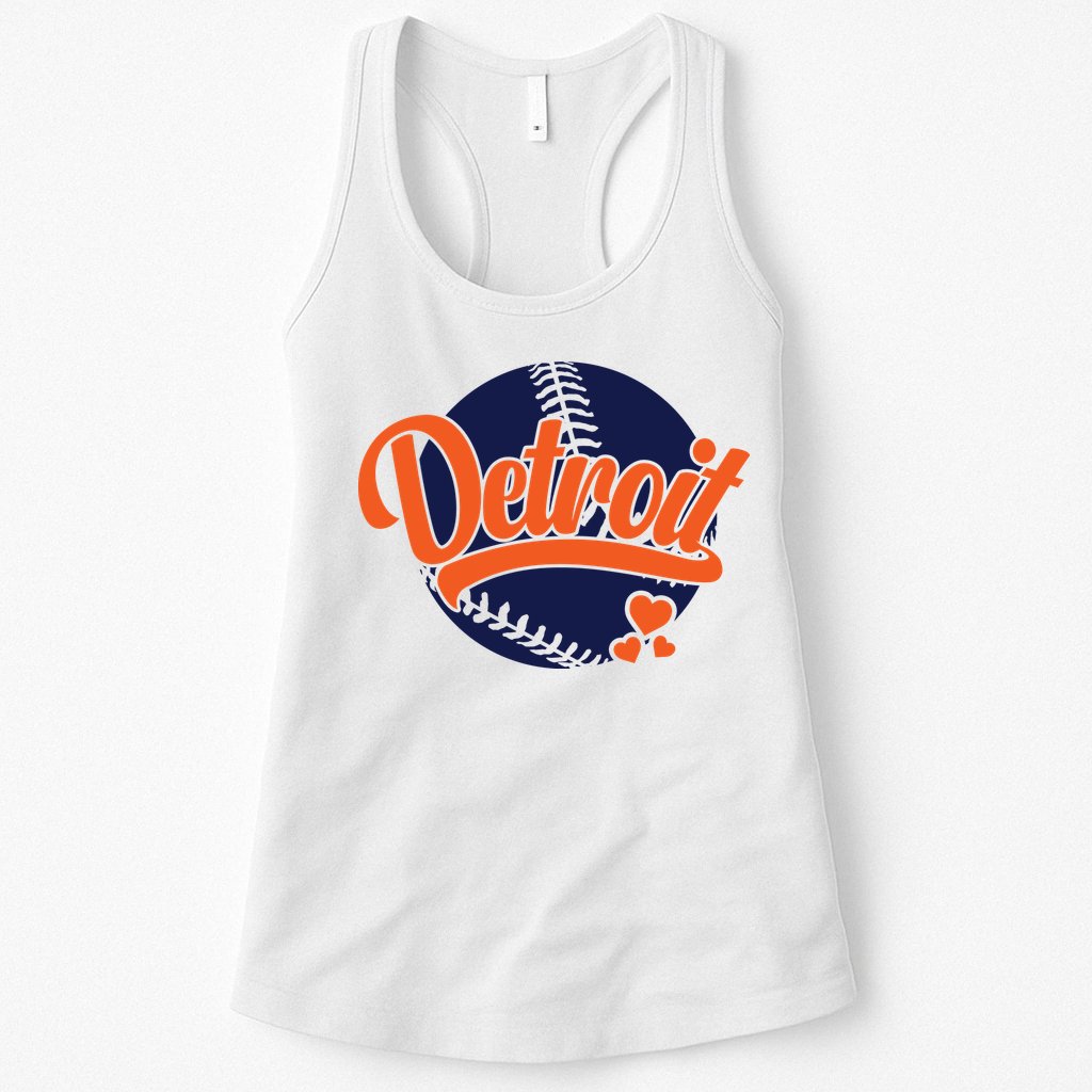 Love Detroit Baseball Womens Tank Top