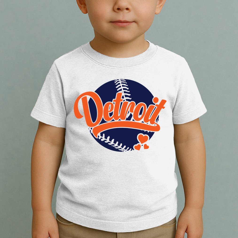 Love Detroit Baseball Toddler T-Shirt