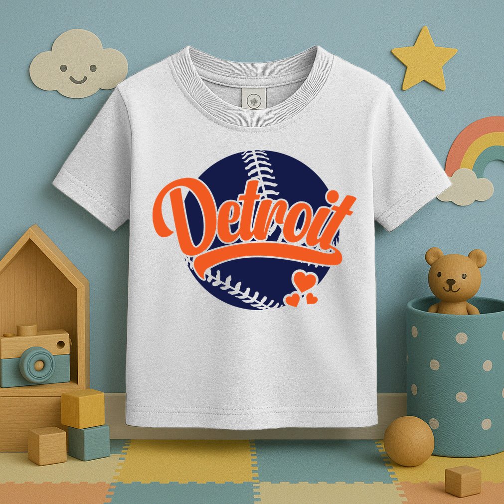Love Detroit Baseball Toddler T-Shirt