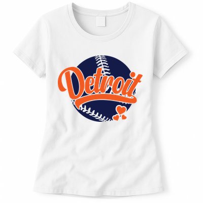Love Detroit Baseball Womens T-Shirt