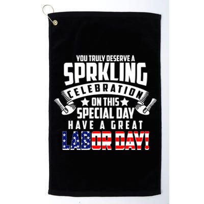 Labor Day Blue Collar American Worker Class Usa Patriotic Cool Gift Platinum Collection Golf Towel