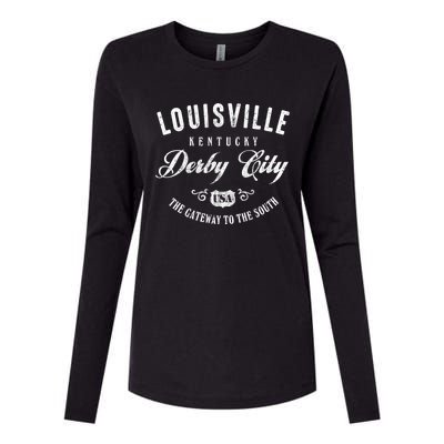 Louisville Derby City Kentucky Gift Womens Cotton Relaxed Long Sleeve T-Shirt