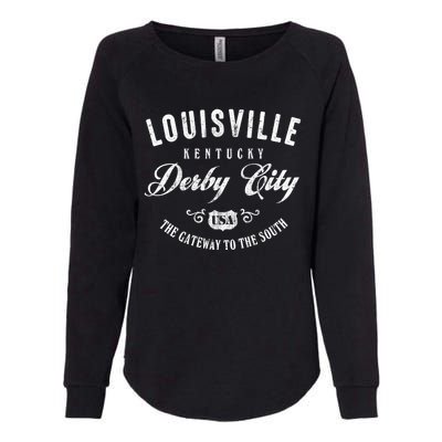 Louisville Derby City Kentucky Gift Womens California Wash Sweatshirt