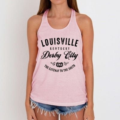 Louisville Derby City Kentucky Gift Women's Knotted Racerback Tank