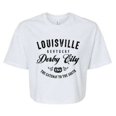 Louisville Derby City Kentucky Gift Bella+Canvas Jersey Crop Tee