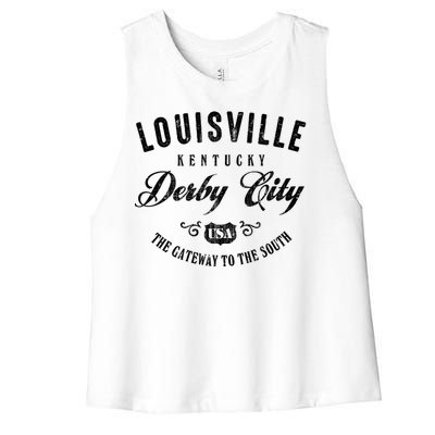 Louisville Derby City Kentucky Gift Women's Racerback Cropped Tank