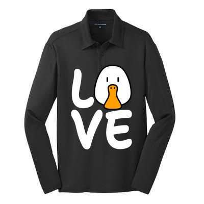 Love Ducks Cool Gift Goose Lover Cool Gift Cool Duck Gift Silk Touch Performance Long Sleeve Polo