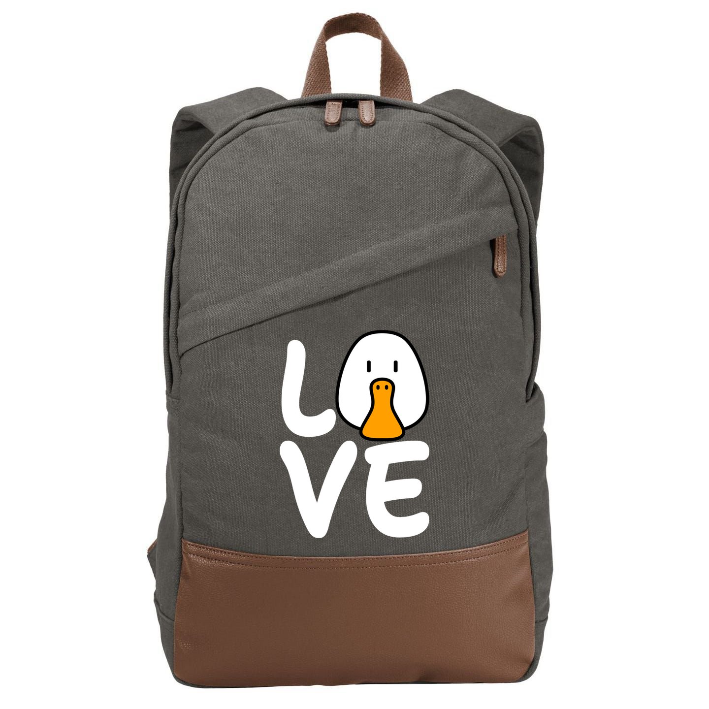 Love Ducks Cool Gift Goose Lover Cool Gift Cool Duck Gift Cotton Canvas Backpack
