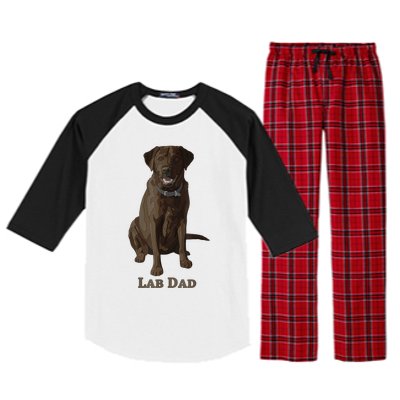 Lab Dad Chocolate Labrador Retriever Dog Lover Raglan Sleeve Pajama Set