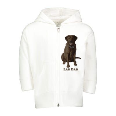 Lab Dad Chocolate Labrador Retriever Dog Lover Toddler Zip Fleece Hoodie