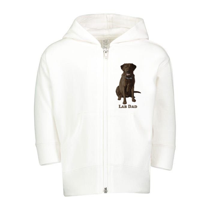 Lab Dad Chocolate Labrador Retriever Dog Lover Toddler Zip Fleece Hoodie