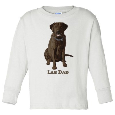 Lab Dad Chocolate Labrador Retriever Dog Lover Toddler Long Sleeve Shirt