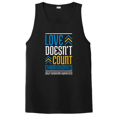 Love Doesn't Count Chromosomes Down Syndrome Awareness Gift PosiCharge Competitor Tank