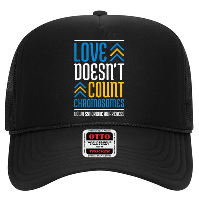 Love Doesn't Count Chromosomes Down Syndrome Awareness Gift Trucker Hat