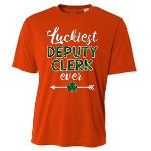 Luckiest Deputy Clerk Ever Gift Funny St Patrick's Day Gift Meaningful Gift Cooling Performance Crew T-Shirt