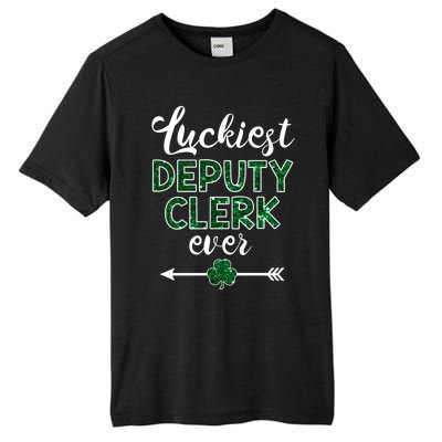 Luckiest Deputy Clerk Ever Gift Funny St Patrick's Day Gift Meaningful Gift Tall Fusion ChromaSoft Performance T-Shirt