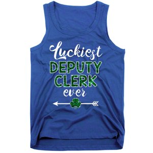 Luckiest Deputy Clerk Ever Gift Funny St Patrick's Day Gift Meaningful Gift Tank Top