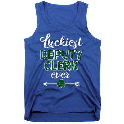 Luckiest Deputy Clerk Ever Gift Funny St Patrick's Day Gift Meaningful Gift Tank Top