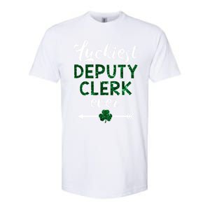 Luckiest Deputy Clerk Ever Gift Funny St Patrick's Day Gift Meaningful Gift Softstyle CVC T-Shirt