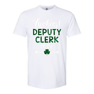 Luckiest Deputy Clerk Ever Gift Funny St Patrick's Day Gift Meaningful Gift Softstyle CVC T-Shirt