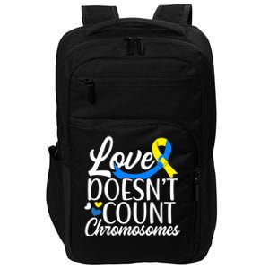 Love Doesn't Count Chromosomes Down Syndrome Support Cool Gift Impact Tech Backpack