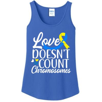 Love Doesn't Count Chromosomes Down Syndrome Support Cool Gift Ladies Essential Tank