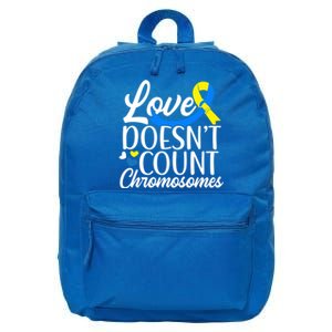 Love Doesn't Count Chromosomes Down Syndrome Support Cool Gift 16 in Basic Backpack