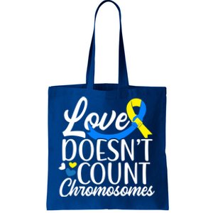 Love Doesn't Count Chromosomes Down Syndrome Support Cool Gift Tote Bag