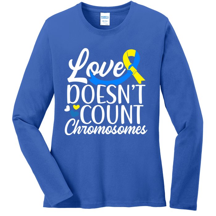 Love Doesn't Count Chromosomes Down Syndrome Support Cool Gift Ladies Long Sleeve Shirt