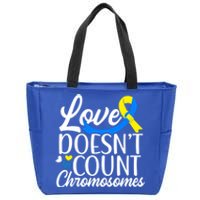 Love Doesn't Count Chromosomes Down Syndrome Support Cool Gift Zip Tote Bag