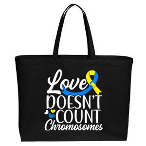 Love Doesn't Count Chromosomes Down Syndrome Support Cool Gift Cotton Canvas Jumbo Tote