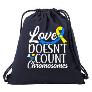 Love Doesn't Count Chromosomes Down Syndrome Support Cool Gift Drawstring Bag