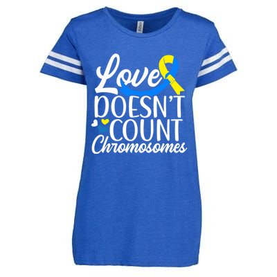 Love Doesn't Count Chromosomes Down Syndrome Support Cool Gift Enza Ladies Jersey Football T-Shirt