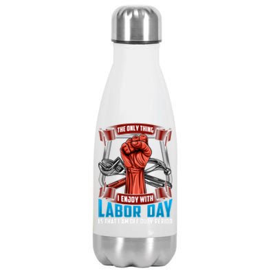 Labor Day Celebration Of Workers American Patriot Gift Stainless Steel Insulated Water Bottle