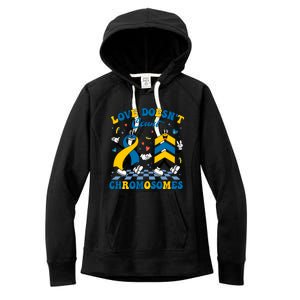 Love Doesnt Count Chromosomes Down Syndrome Supporter Women's Fleece Hoodie