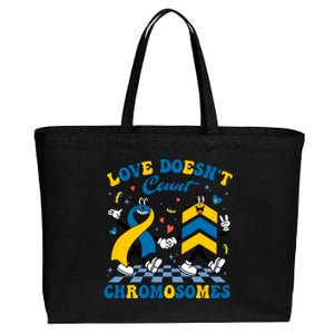 Love Doesnt Count Chromosomes Down Syndrome Supporter Cotton Canvas Jumbo Tote