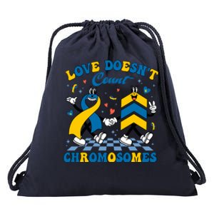 Love Doesnt Count Chromosomes Down Syndrome Supporter Drawstring Bag