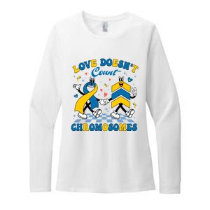 Love Doesnt Count Chromosomes Down Syndrome Supporter Womens CVC Long Sleeve Shirt