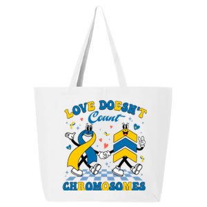 Love Doesnt Count Chromosomes Down Syndrome Supporter 25L Jumbo Tote