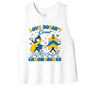 Love Doesnt Count Chromosomes Down Syndrome Supporter Women's Racerback Cropped Tank