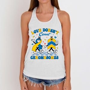 Love Doesnt Count Chromosomes Down Syndrome Supporter Women's Knotted Racerback Tank