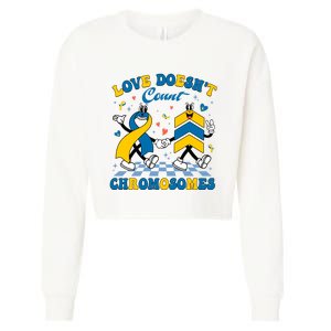 Love Doesnt Count Chromosomes Down Syndrome Supporter Cropped Pullover Crew