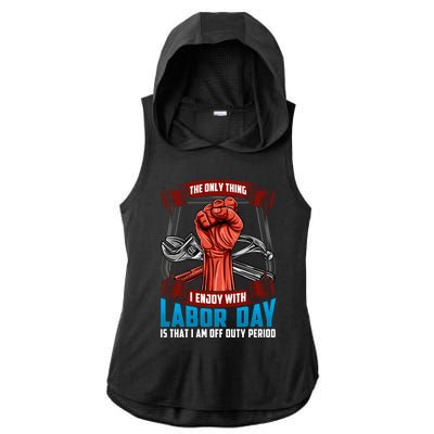 Labor Day Celebration Of Workers American Patriot Gift Ladies PosiCharge Tri-Blend Wicking Draft Hoodie Tank