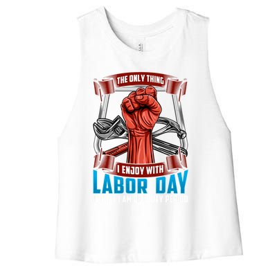 Labor Day Celebration Of Workers American Patriot Gift Women's Racerback Cropped Tank