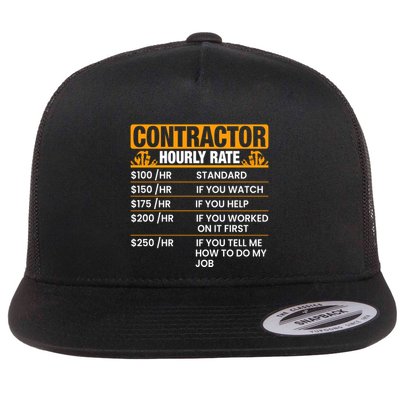 Labor Day Contractor Hourly Rate Graphic Flat Bill Trucker Hat