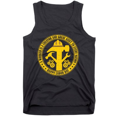 Labor Day Celebration Emblem Tank Top