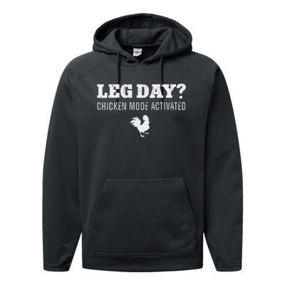 Leg Day Chicken Mode Activated Farming Rooster Performance Fleece Hoodie