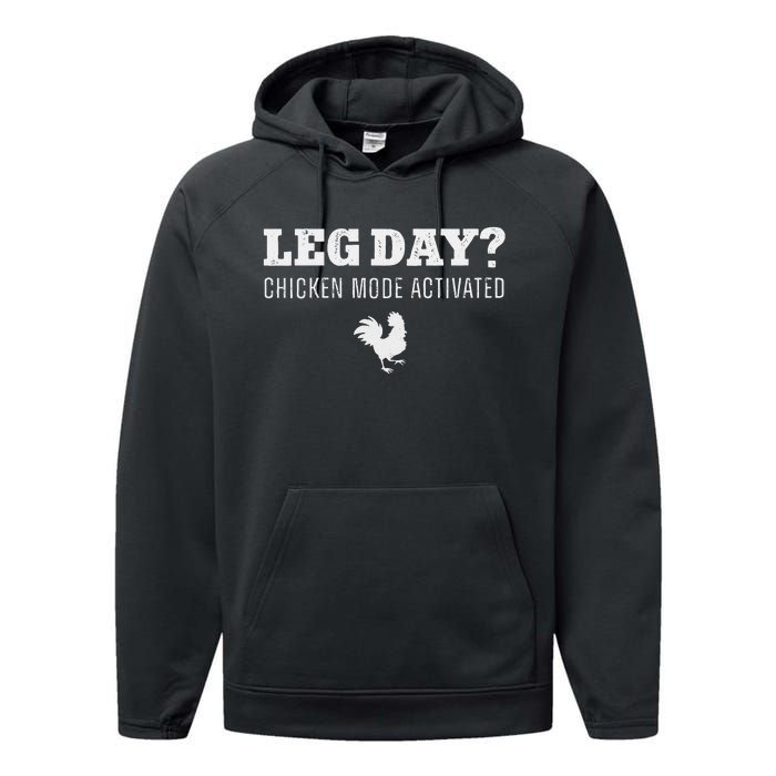 Leg Day Chicken Mode Activated Farming Rooster Performance Fleece Hoodie