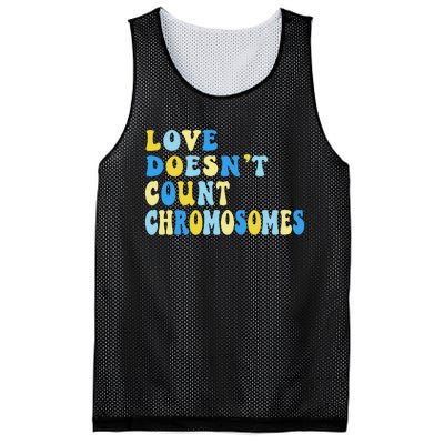 Love Doesn't Count Chromosomes Down Syndrome T21 Down Right Awesome Mesh Reversible Basketball Jersey Tank